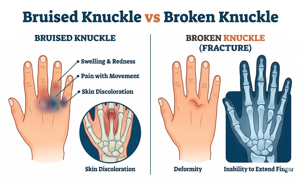 Open Knuckles Injury Bruised Knuckle vs Broken Knuckle: Key Differences