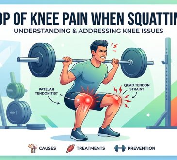 top of knee pain when squatting