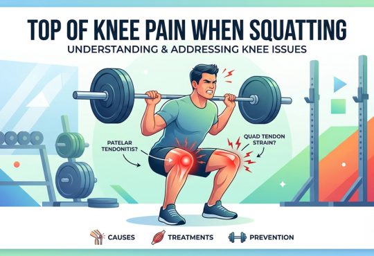 top of knee pain when squatting