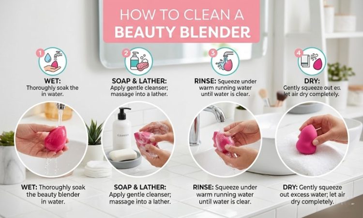 how to clean beauty blender
